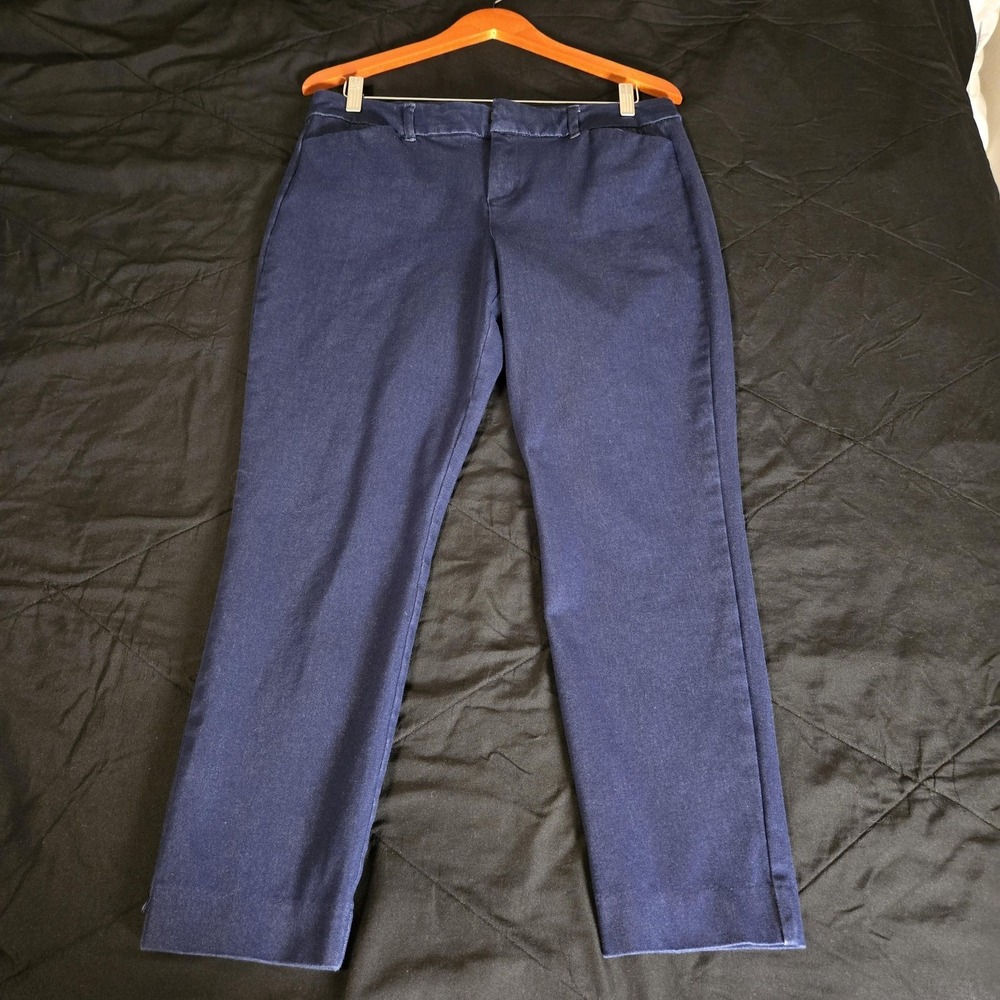 Old Navy Pants‎ Womens 12 Blue Pixie Chino Slim Stretch Ankle Mid Rise Work